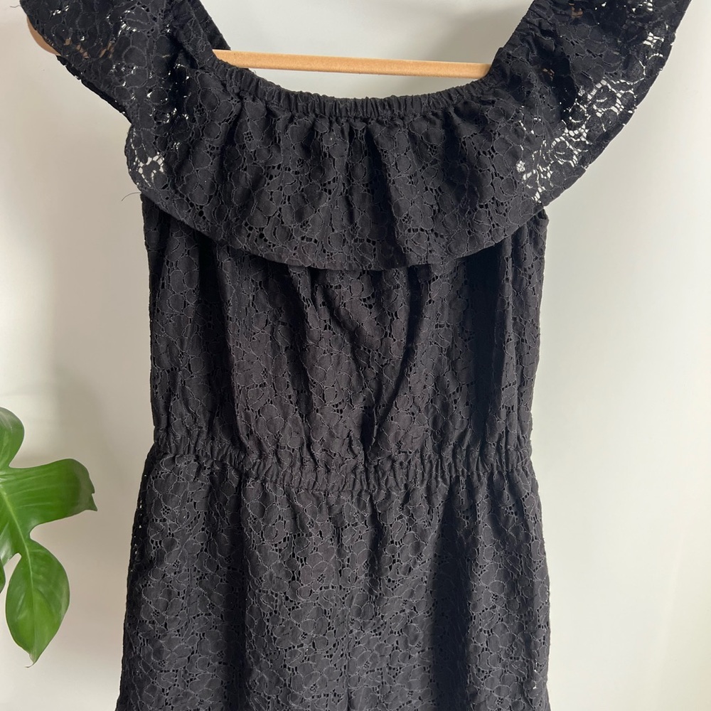 Black Bongo Lace Romper Large